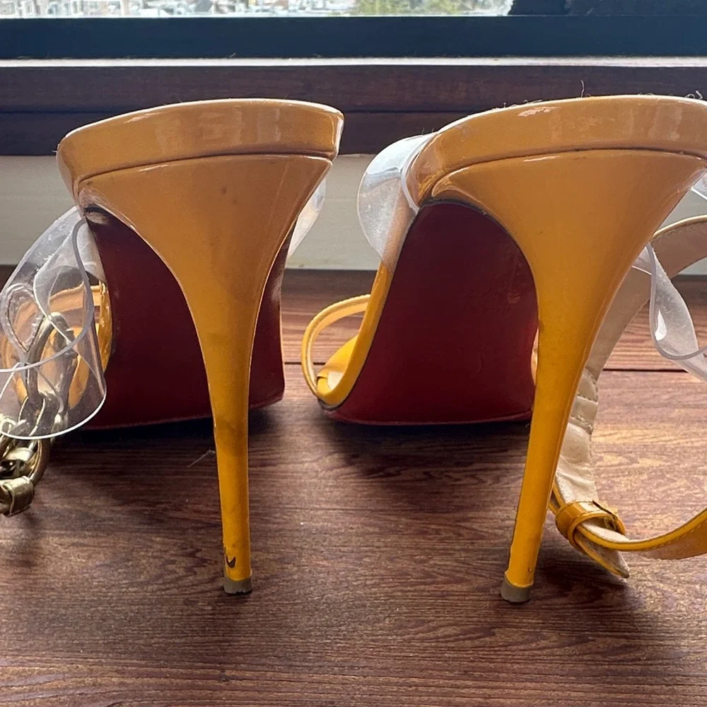 Christian Louboutin Yellow Heeled Sandals - Picture 7 of 7